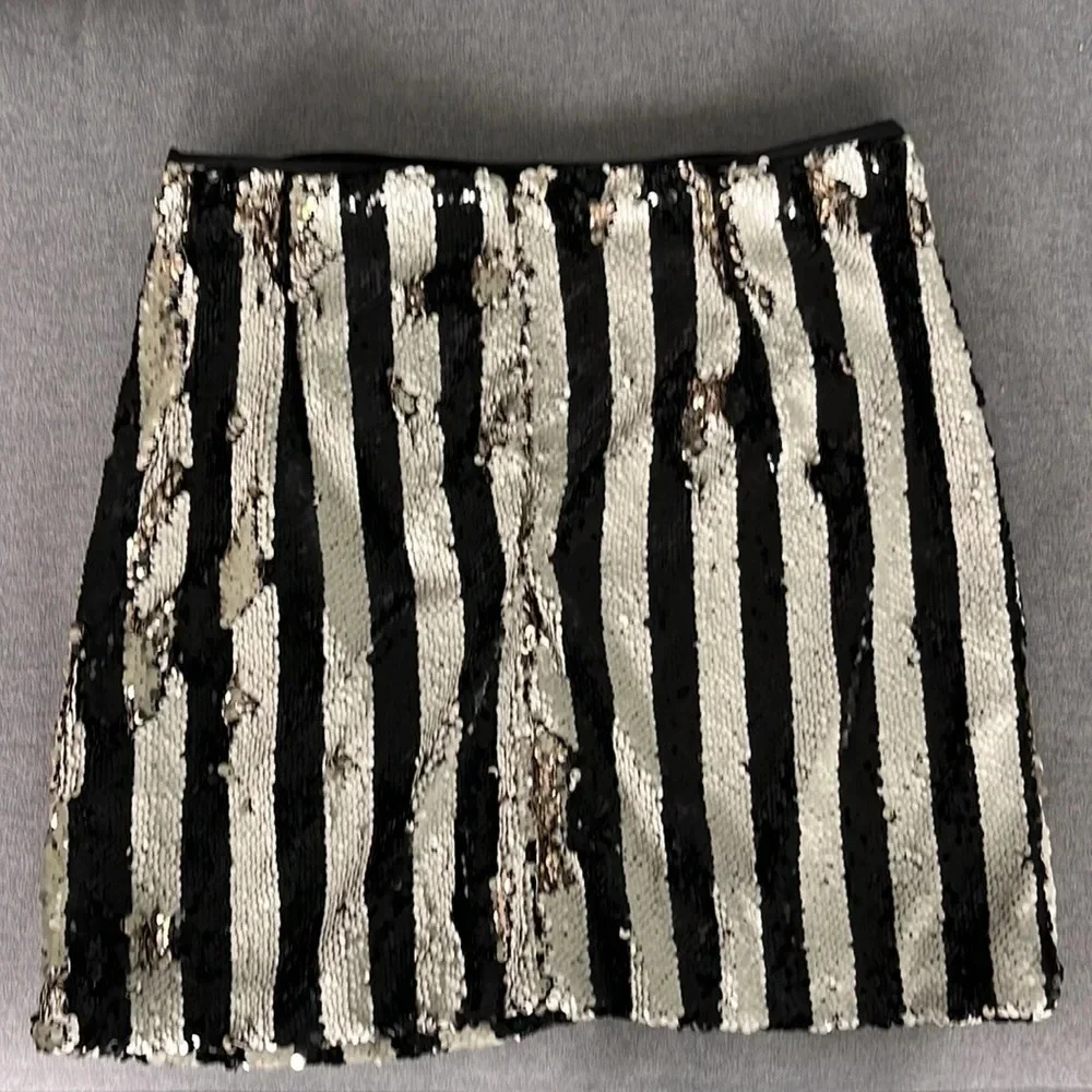 DO+BE Striped Sequin Skirt M - Picture 6 of 10